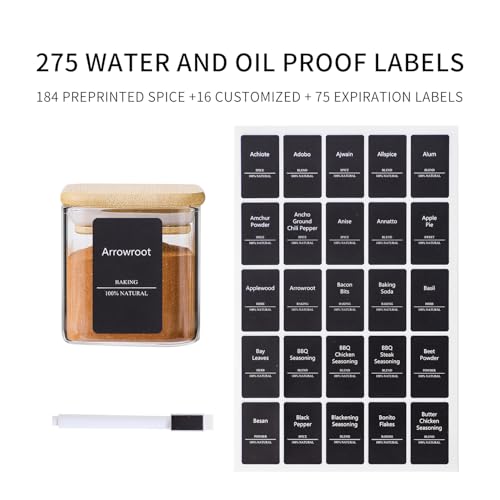 12Pcs 4oz Small Spice Empty Jars with 275 Labels
