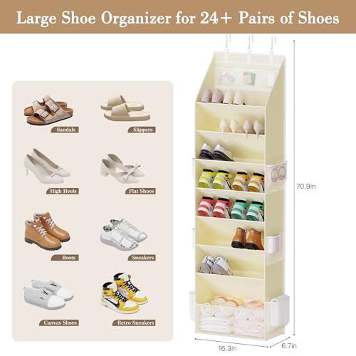 Shoe Storage Over the Door Shoe Organizer (Beige / 1 Pack)