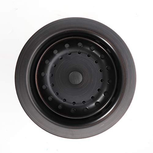 3-1/2 Inch Kitchen Sink Drain ORB Assembly with Strainer Basket/Stopper, All Stainless Steel Durable and Rustproof Oil Rubbed Bronze