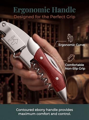 Professional Waiter Corkscrew Wine Key for Bartenders Set of 3 (3 Count)