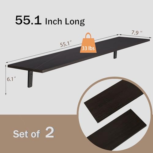 Long Wall Shelves (Espresso / 55.1 Inch)