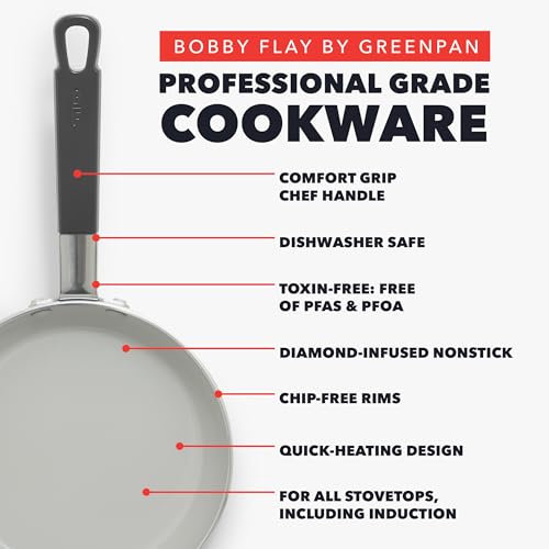 x Bobby Flay 8" Diamond Ceramic Nonstick Frying Pan (8" Frying Pan Skillet / Graphite)
