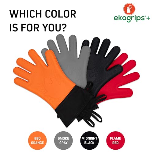 Ekogrips®+ Oven Gloves with Fingers (Orange / Small-Medium (S/M))