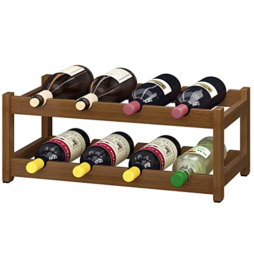 Bamboo Wine Rack (2-tier-Brown)