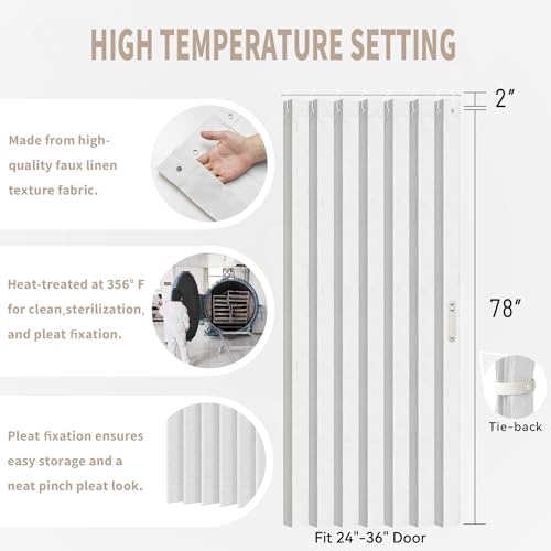 Accordion Door Curtains for Closet (Stone White / 39"W x 78"L (Pack of 1))