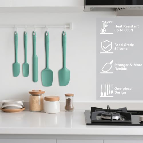 Silicone Spatula Set of 5 (Pure Aqua Green)