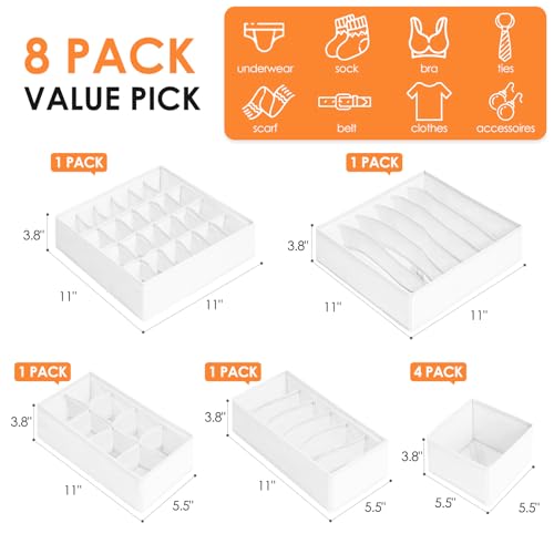 Drawer Organizer Clothes (8 Count)