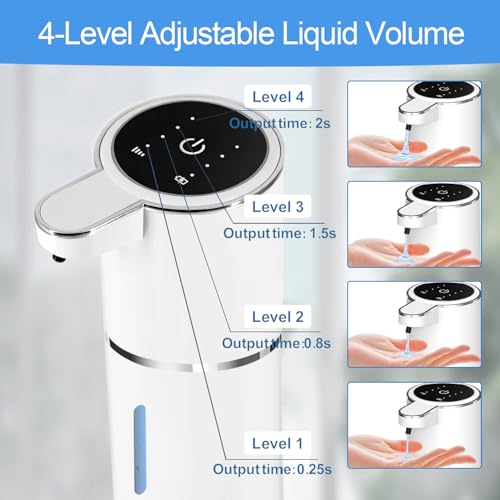 Automatic Liquid Soap Dispenser Bathroom Kitchen Dish Liquid Body Shampoo Shower Gel Hand Free Liquid (Liquid-white)