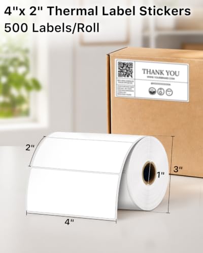 4x2 Inch Thermal Labels (4"x2" / White)