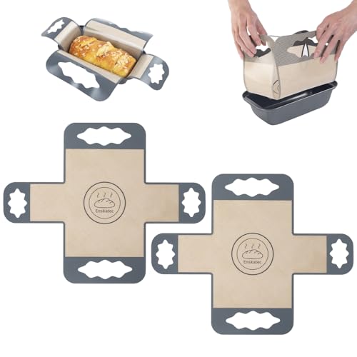 2 Pcs Silicone Bread Loaf Pan Liners (Gray)