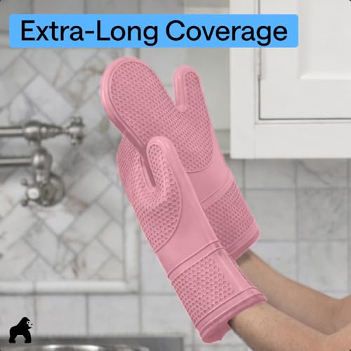 Silicone Oven Mitts (Pink / 12.5" Oven Mitts)