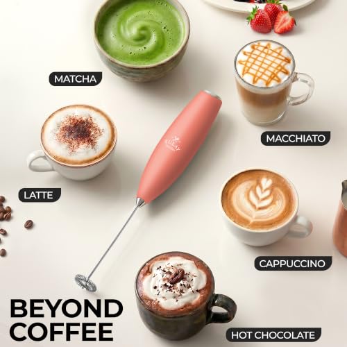 Zulay Powerful Milk Frother for Coffee with Upgraded Titanium Motor (Peaches and Cream / OG Frother)