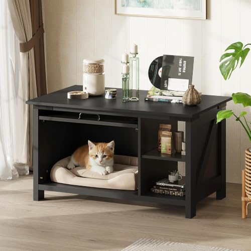 Wooden Coffee Table with Flip (Urban2_black / 31.5")