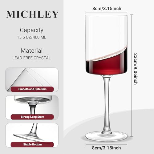 Square Crystal Wine Glasses Set of 2 (2 Count)