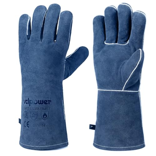 14 Inch Welding Gloves (14" L-Blue)