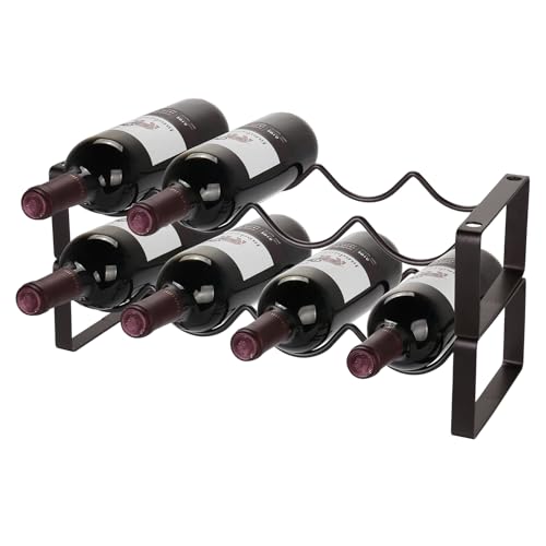 Stackable Wine Rack Countertop (Brown / 2 Tier)