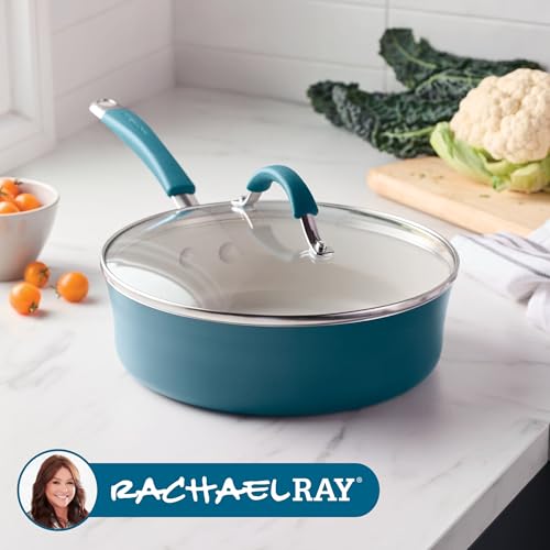 Cucina Ceramic Nonstick Saute Pan with Lid (Saute Pan (10") / Marine Blue)