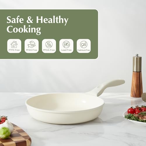 Ceramic Pan Nonstick (Beige / 11inch Frying Pan)