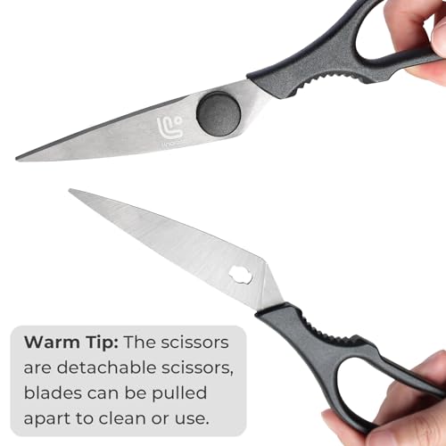 Kitchen Scissors All Purpose Kitchen Shears with Magnetic Holder (Black)