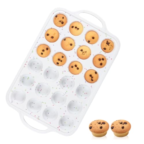 Silicone Mini Muffin Pan (White Confetti / 24-Cup Mini)