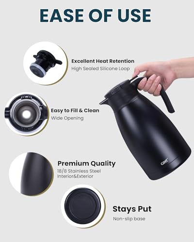 2.2L 74Oz Thermal Coffee Carafe (Black / 74.4 Ounces)