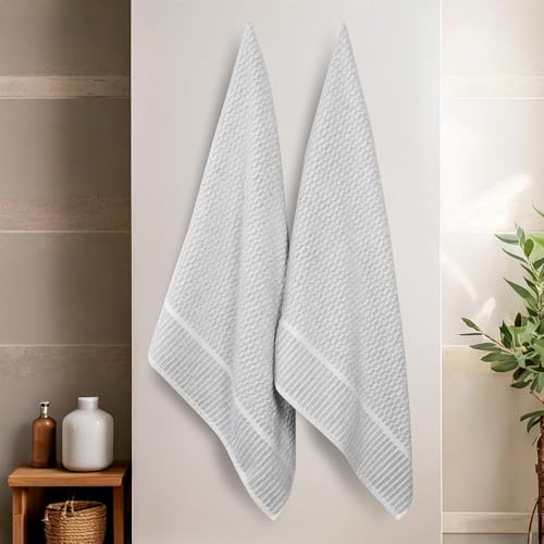 Juno Viscose Cotton Blend Medium Weight Bath Sheets (2 Piece Bath Sheet Set / Platinum)