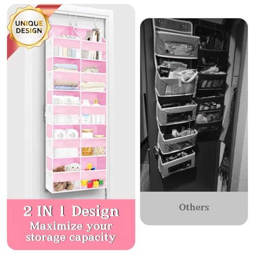 Pink Over The Door Organizer 5 Tiers (Pink - 5 Tiers)