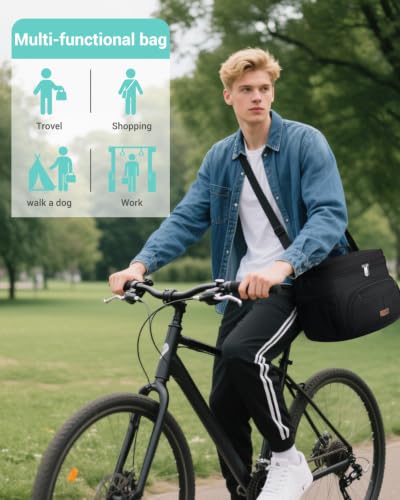 Lunch Box for Men Women Insulated Lunch Tote Cooler Bag Lunchbox (Black / Large)