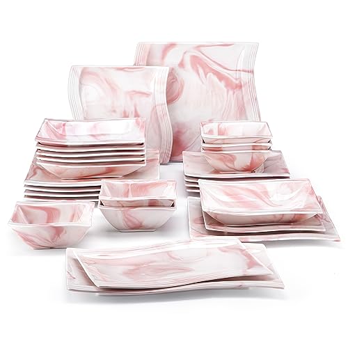 Plates and Bowls Sets (26 Piece(Service for 6) / Pink)