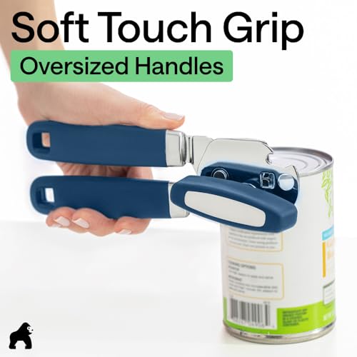 Upgraded Model Stainless Steel Manual Can Opener (Blue)