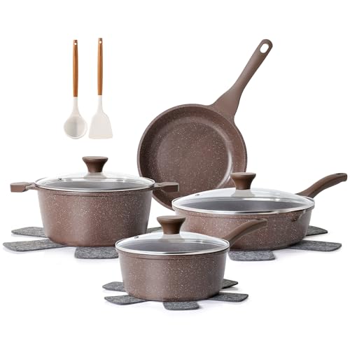 Nonstick Cookware Set 13 Pcs (Toffee Brown)