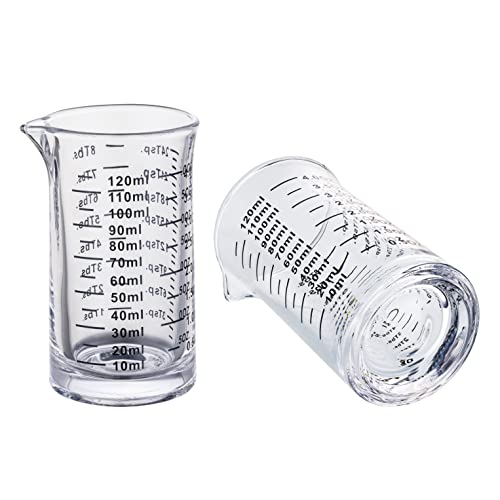 Ackers 4 Oz Glass Measuring Cup (Black(Pack of 2))