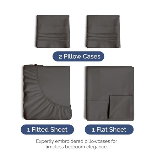 Full Size 4 Piece Sheet Set (07 - Charcoal / Full)