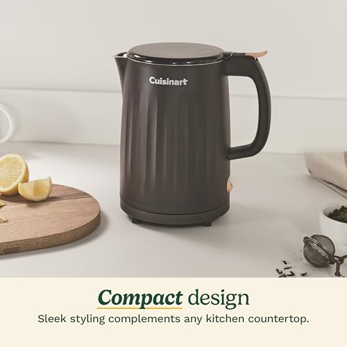 Soho 1 Liter Double Wall Electric Hot Water Kettle (Black / 1.1 Quarts)