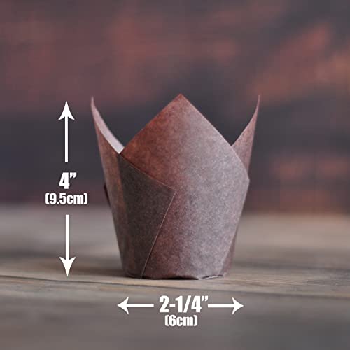 500 pcs Large size Brown Tulip Baking Cups 2 (Brown)