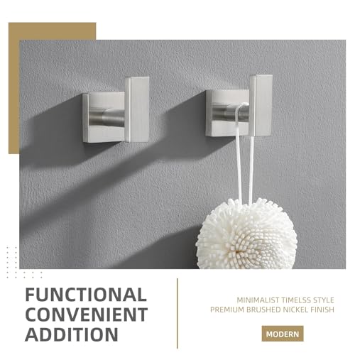 Bath Hand Towel Hook 2 Pack (Brushed Nickel)