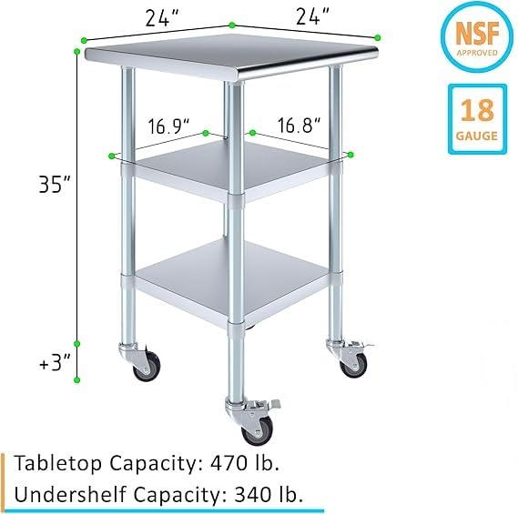 24x24 Heavy Duty Work Table (24" Long x 24" Deep)