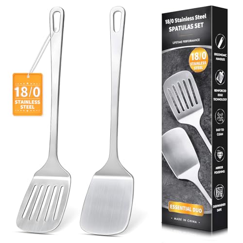 2 Pcs Stainless Steel Spatulas Set (2 Count)
