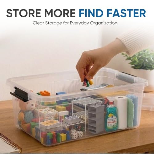 21 Quart Clear Plastic Storage Boxes with Lids (21 Quart)