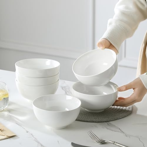 26 Oz Ceramic Soup Bowls Set of 6 (Soft White / 26OZ (6PCS ))