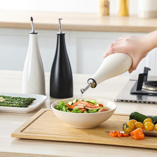 16 Oz Ceramic Olive Oil Dispenser Bottle (16 Ounces / Cream)
