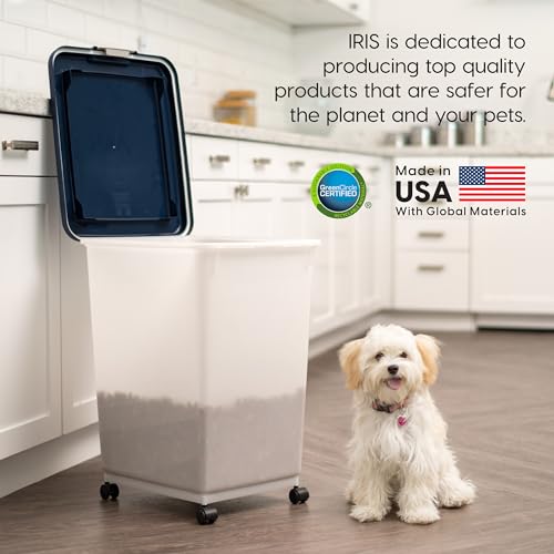Dog Food Storage Container (54 lbs / Navy/Pearl)