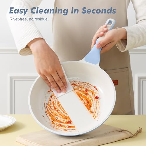 10Inch Nonstick Ceramic Frying Pan with Lid (Glacier Blue / 10 Inch)