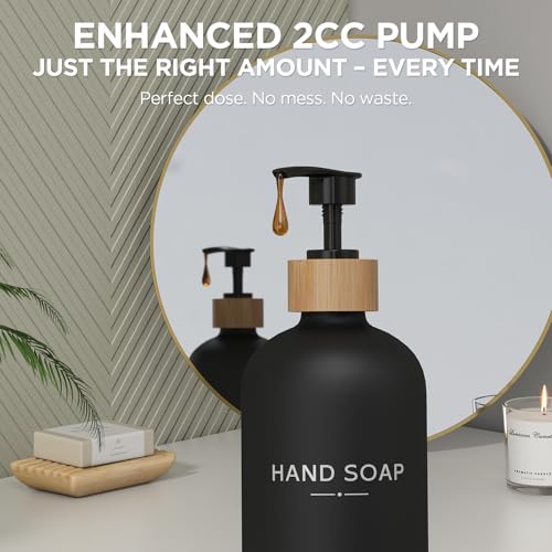 Hand and Dish Soap Dispenser Set (Hand Dish (Black))