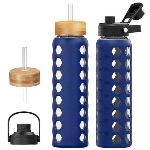 Glass Water Bottle (Bule / 32 Ounces)