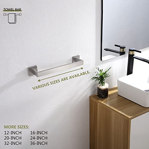 12 Inch Single Towel Bar (Brushed Steel / 12-Inch)