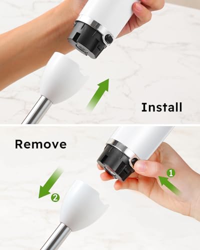 Immersion Blender Handheld (3 In 1 Immersion Blender & Stick & Milk Frother / White)