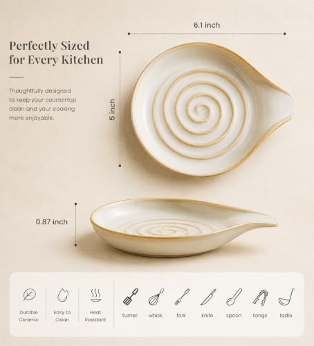 Spoon Rest for Stove Top (Cream)