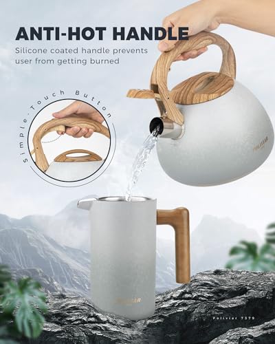 POLIVIAR Tea Kettle (2.7 Quarts / Crackle-Grey)