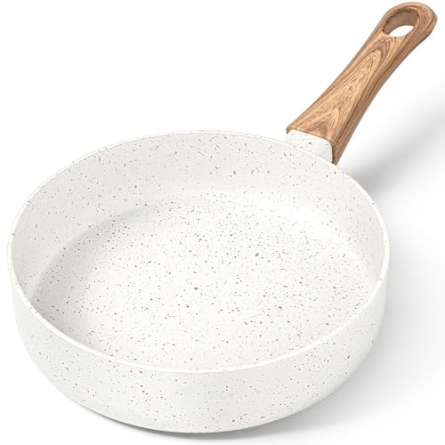 Small Frying Pan Nonstick (White Granite / 6 Inch)